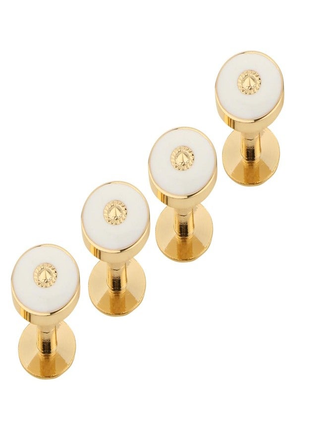 TRIPIN Brass White Golden Kurta Buttons - Elegant and Versatile Buttons for Men and Women's Ethnic Attire - Image 1